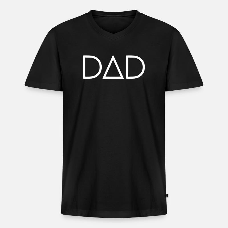 Dad Dreieck Monogramm - Männer Premium Bio T-Shirt mit V-Ausschnitt - Schwarz