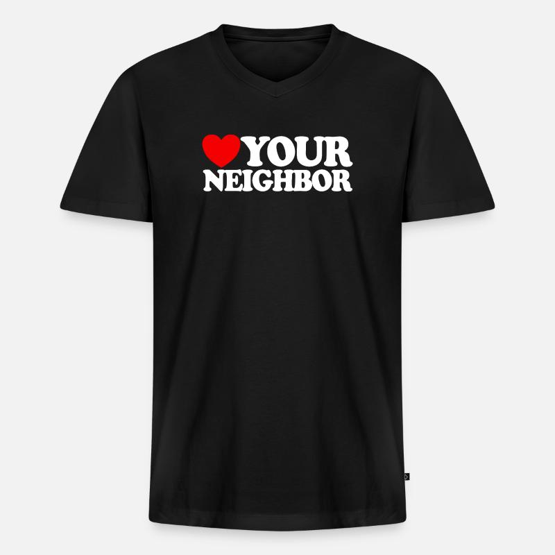 Nächstenliebe – Christlicher Glaube – Jesus - Männer Premium Bio T-Shirt mit V-Ausschnitt - Schwarz