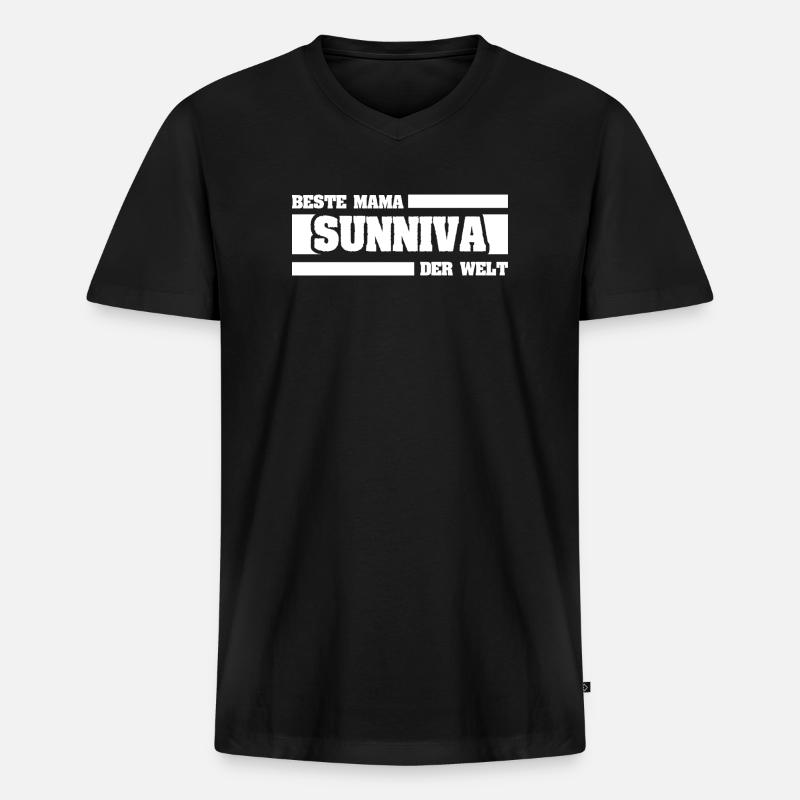 Sunniva als Mutter - Männer Premium Bio T-Shirt mit V-Ausschnitt - Schwarz