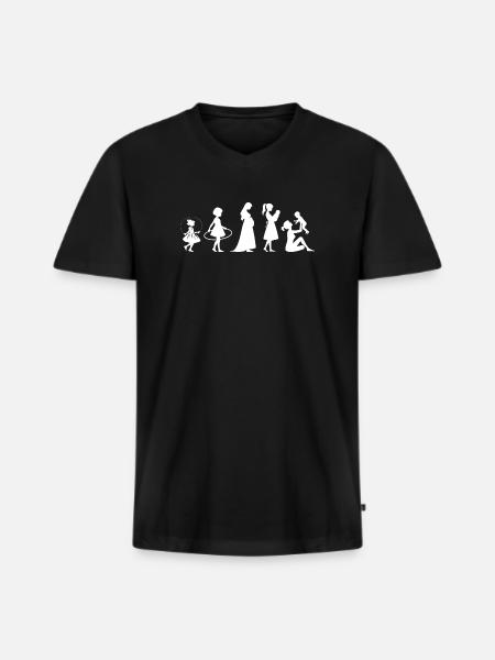 Evolution Mom Mother's Day Child Family - Men's Premium Organic T-shirt with V-neck - black