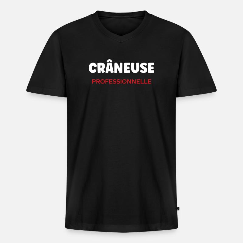 Crane - Männer Premium Bio T-Shirt mit V-Ausschnitt - Schwarz