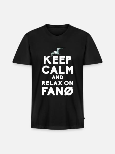 Fanö Möwen Nordseeinsel - Männer Premium Bio T-Shirt mit V-Ausschnitt - Schwarz