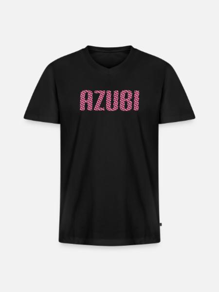 Azubi Tshirt 6 23 rosa - Männer Premium Bio T-Shirt mit V-Ausschnitt - Schwarz