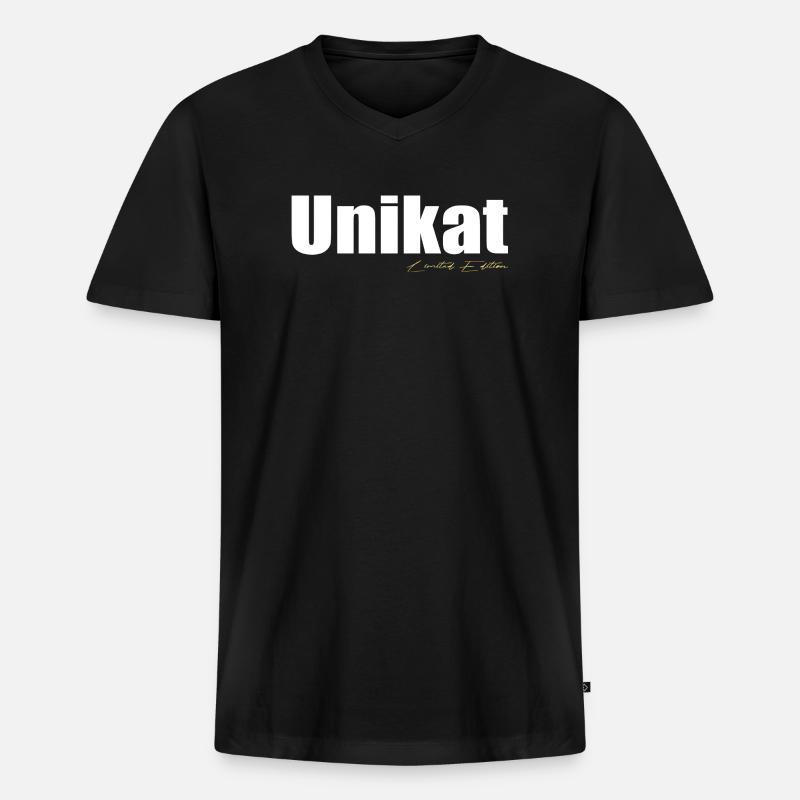 Unikat - Männer Premium Bio T-Shirt mit V-Ausschnitt - Schwarz