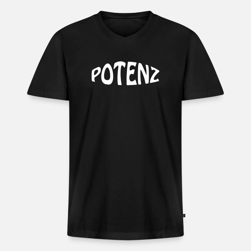 POTENZ - Männer Premium Bio T-Shirt mit V-Ausschnitt - Schwarz