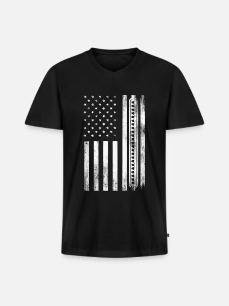 Harmonica Playing Gift - Men's Premium Organic T-shirt with V-neck - black