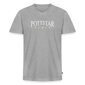 Pottstar, star de la région de la Ruhr ou à la marmite - T-shirt encolure en V Premium bio Homme - gris chiné - Devant