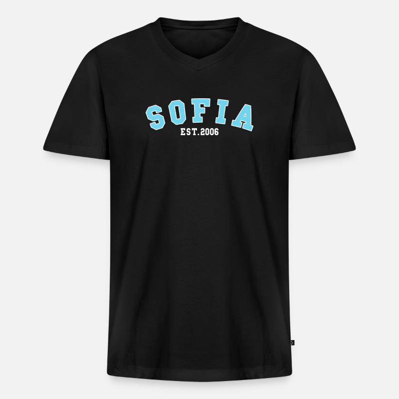Sofia gegründet 2006 - Männer Premium Bio T-Shirt mit V-Ausschnitt - Schwarz