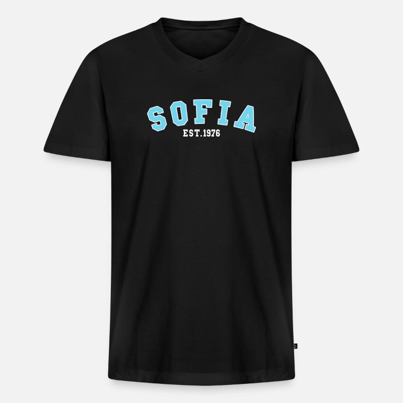 Sofia gegründet 1976 - Männer Premium Bio T-Shirt mit V-Ausschnitt - Schwarz