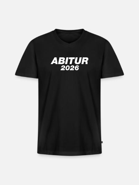 Abi 2026 - Abitur - Don | Conception minimale - T-shirt encolure en V Premium bio Homme - noir