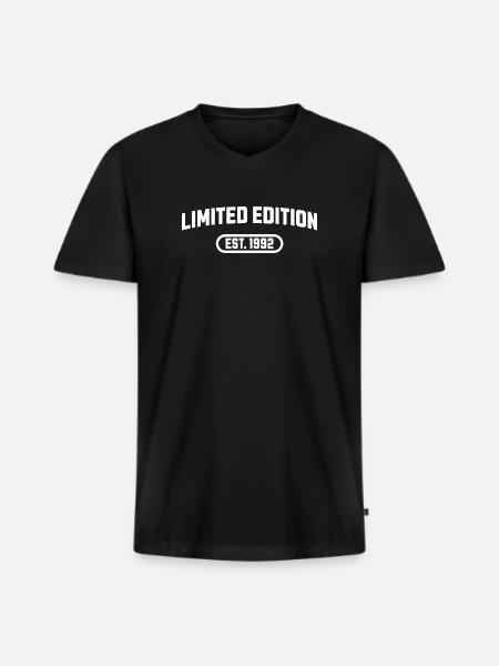 Édition limitée anniversaire 1992 - T-shirt encolure en V Premium bio Homme - noir