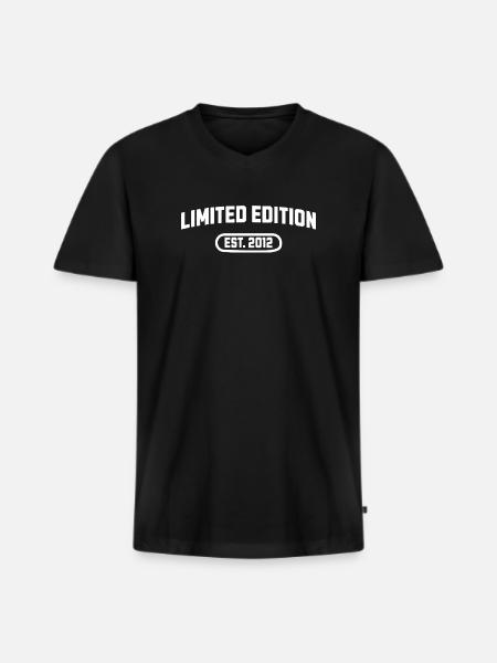Édition limitée anniversaire 2012 - T-shirt encolure en V Premium bio Homme - noir