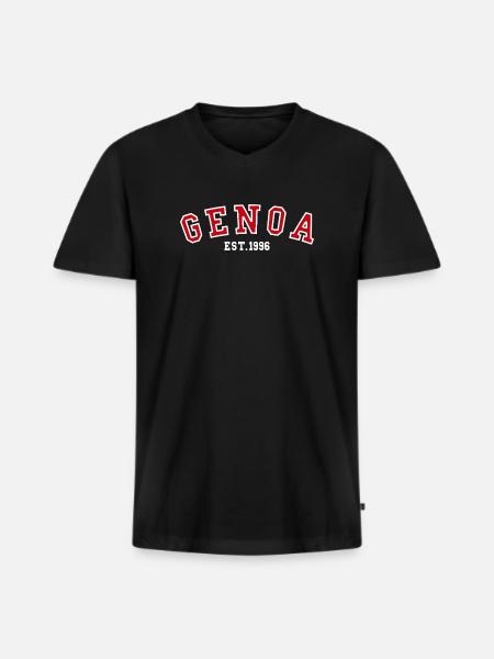 Genoa Est. 1996 - Men's Premium Organic T-shirt with V-neck - black