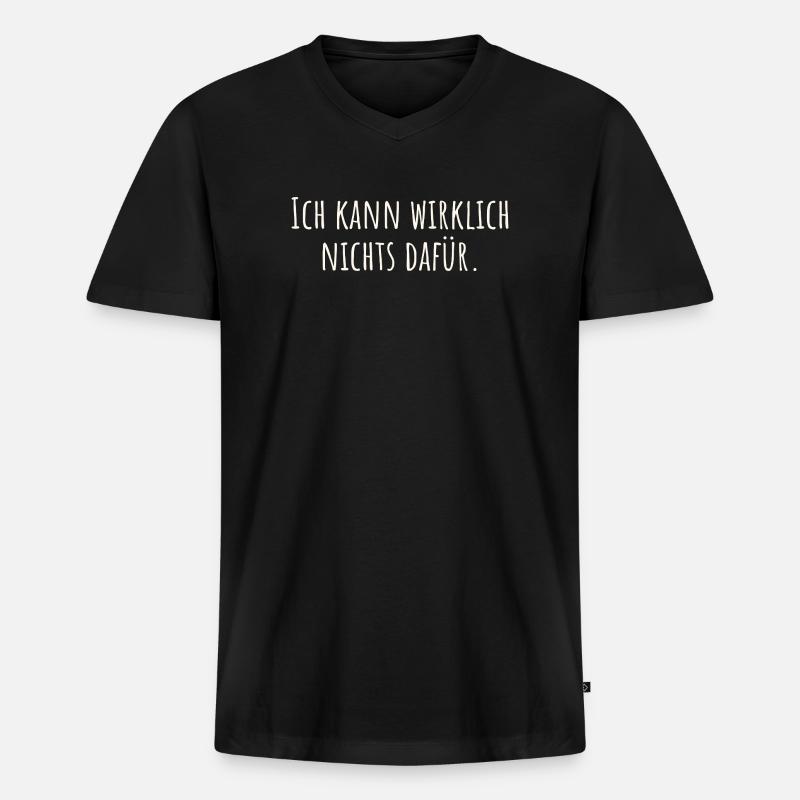 Ich kann wirklich nichts dafür - Männer Premium Bio T-Shirt mit V-Ausschnitt - Schwarz