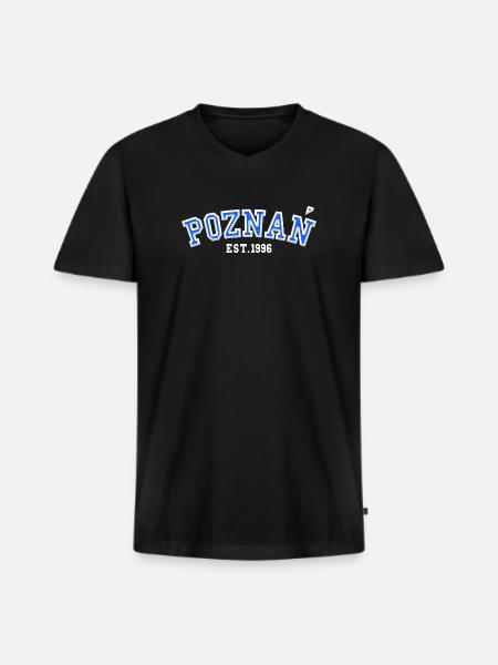 Poznań Est. 1996 - Men's Premium Organic T-shirt with V-neck - black