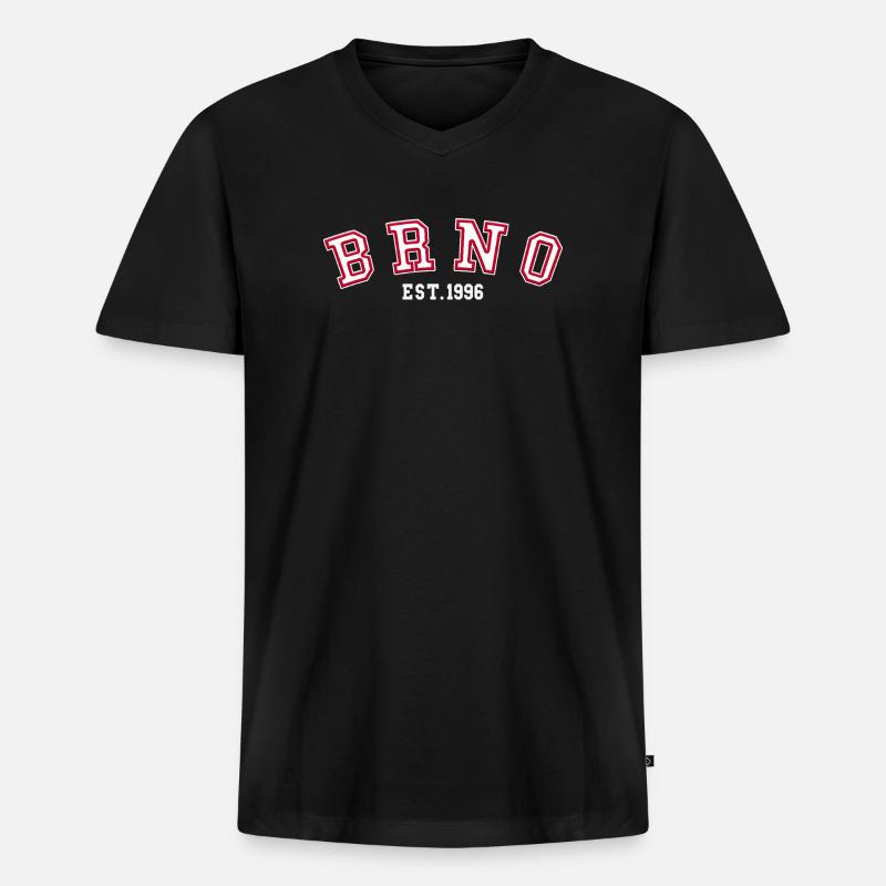 Brünn gegründet 1996 - Männer Premium Bio T-Shirt mit V-Ausschnitt - Schwarz