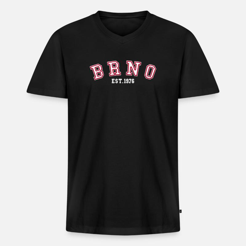 Brünn gegründet 1976 - Männer Premium Bio T-Shirt mit V-Ausschnitt - Schwarz