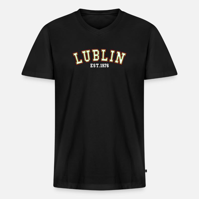 Lublin gegründet 1976 - Männer Premium Bio T-Shirt mit V-Ausschnitt - Schwarz