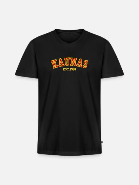 Kaunas Est. 1986 - Men's Premium Organic T-shirt with V-neck - black
