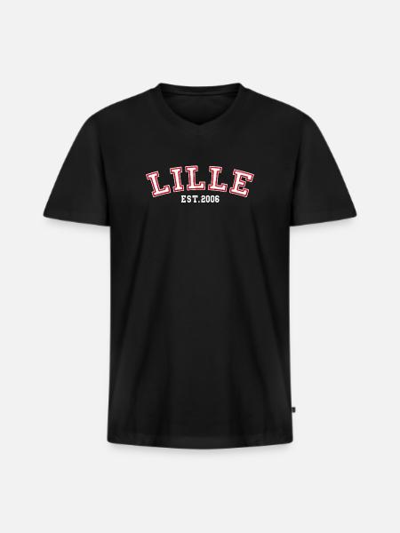 Lille Fondée en 2006 - T-shirt encolure en V Premium bio Homme - noir