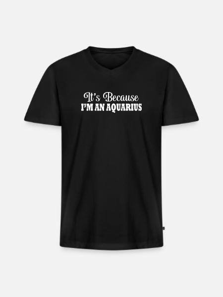 Sternzeichen Wassermann - Männer Premium Bio T-Shirt mit V-Ausschnitt - Schwarz