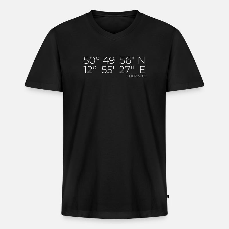 Coordinates Chemnitz - Men's Premium Organic T-shirt with V-neck - black