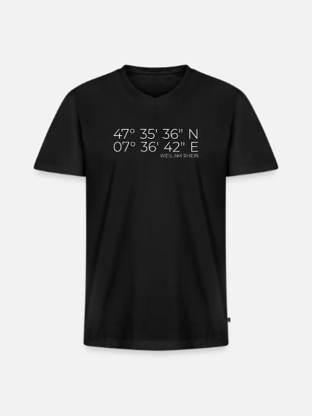 coordonnées Weil am Rhein - T-shirt encolure en V Premium bio Homme - noir