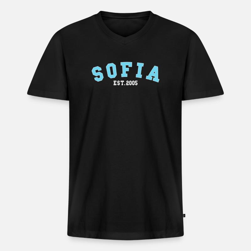 Sofia_Est_2005 - Männer Premium Bio T-Shirt mit V-Ausschnitt - Schwarz