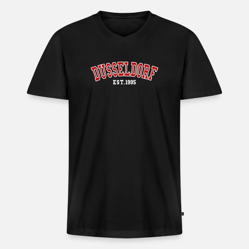 Düsseldorf Est. 1995 - Männer Premium Bio T-Shirt mit V-Ausschnitt - Schwarz