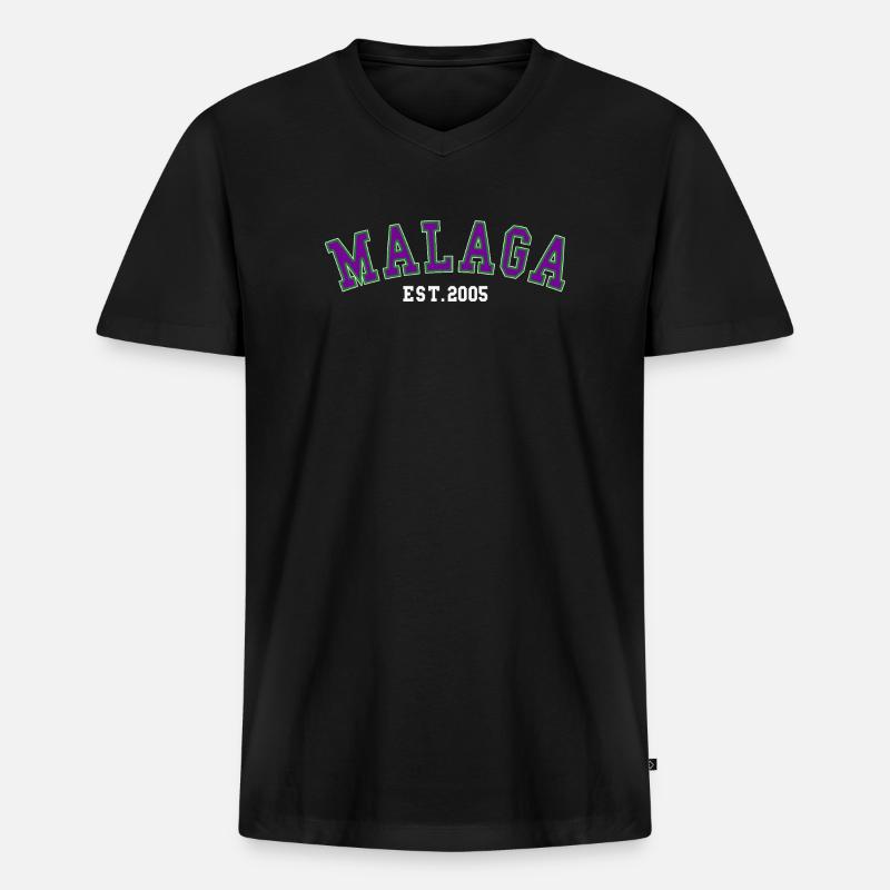 Málaga Est. 2005 - Männer Premium Bio T-Shirt mit V-Ausschnitt - Schwarz