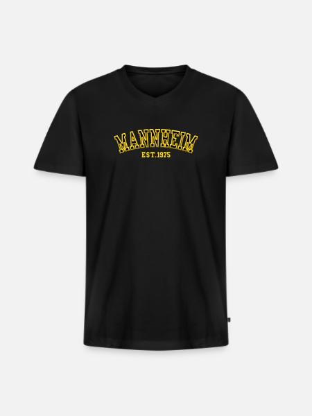 Mannheim Est 1975 - Men's Premium Organic T-shirt with V-neck - black