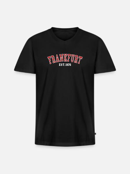 Frankfurt Est. 1976 - Men's Premium Organic T-shirt with V-neck - black