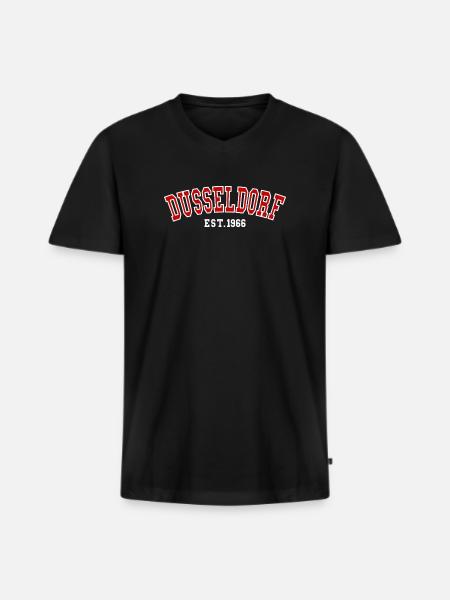 Dusseldorf Est. 1966 - Men's Premium Organic T-shirt with V-neck - black