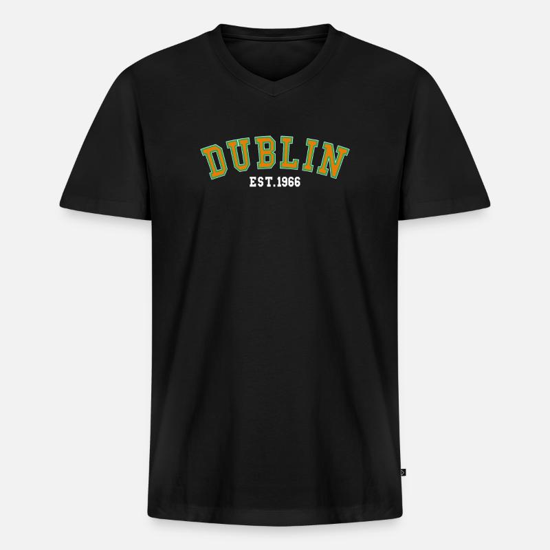 Dublin gegründet 1966 - Männer Premium Bio T-Shirt mit V-Ausschnitt - Schwarz