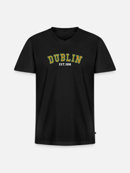 Dublin gegründet 1996 - Männer Premium Bio T-Shirt mit V-Ausschnitt - Schwarz