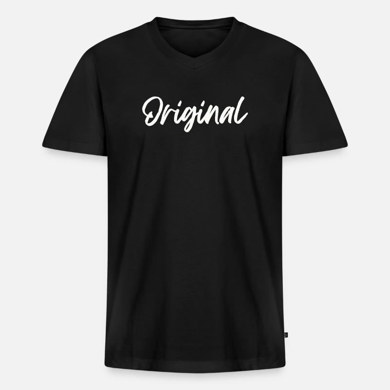 original - Männer Premium Bio T-Shirt mit V-Ausschnitt - Schwarz