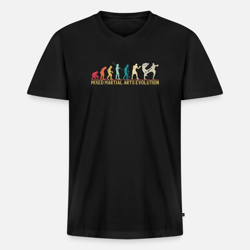 Mixed Martial Arts Evolution Design - Männer Premium Bio T-Shirt mit V-Ausschnitt - Schwarz