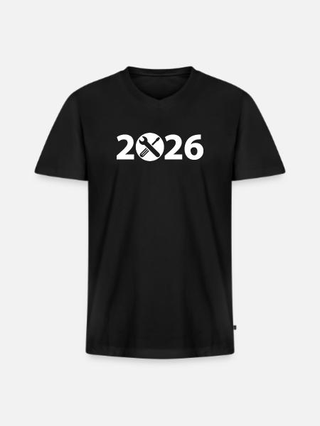 Renovation 2026, craftsman 2026, builder 2026 - Men's Premium Organic T-shirt with V-neck - black
