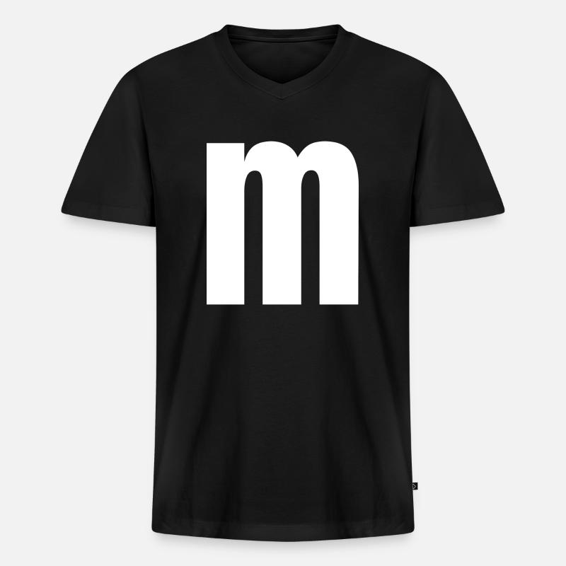 M - Männer Premium Bio T-Shirt mit V-Ausschnitt - Schwarz