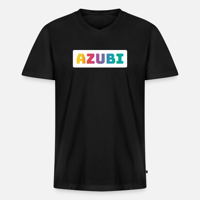 Azubi Tshirt coloured - Männer Premium Bio T-Shirt mit V-Ausschnitt - Schwarz