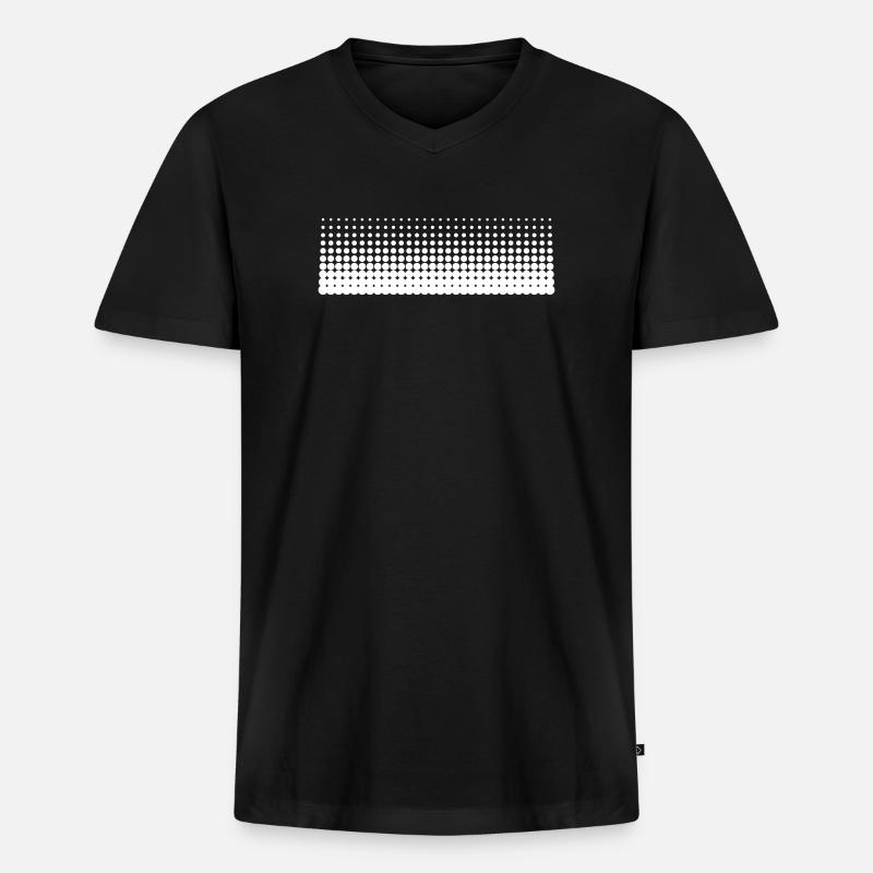 Basic Dots Gradient (breit) - Männer Premium Bio T-Shirt mit V-Ausschnitt - Schwarz