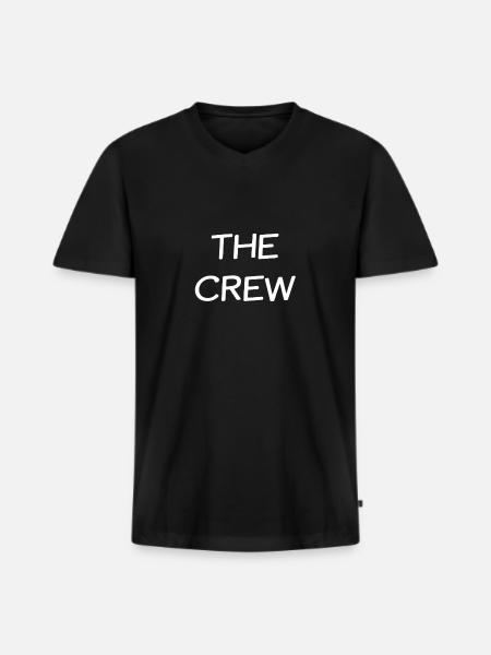 The Crew - Männer Premium Bio T-Shirt mit V-Ausschnitt - Schwarz