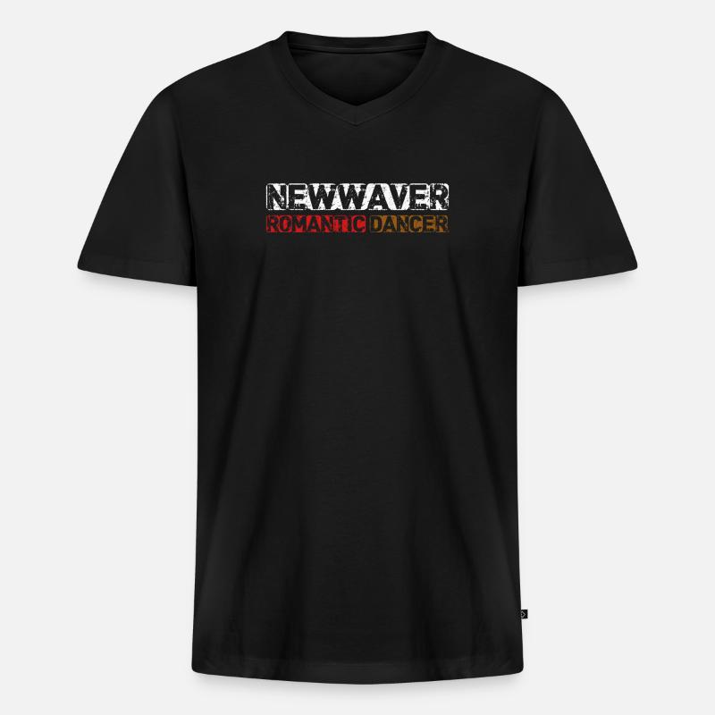 New Waver & Romantic Dancer - Männer Premium Bio T-Shirt mit V-Ausschnitt - Schwarz