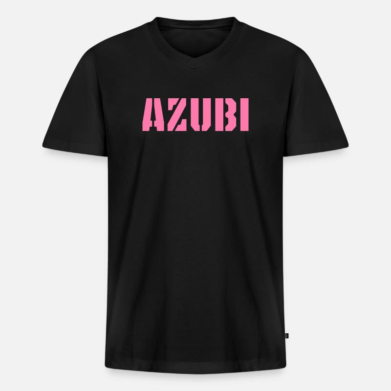 Azubi Tshirt 5 23 rosa - Männer Premium Bio T-Shirt mit V-Ausschnitt - Schwarz
