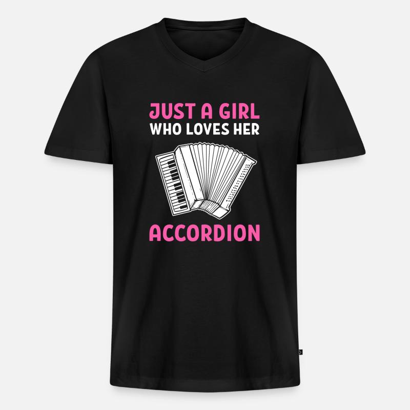 Akkordeon - Männer Premium Bio T-Shirt mit V-Ausschnitt - Schwarz
