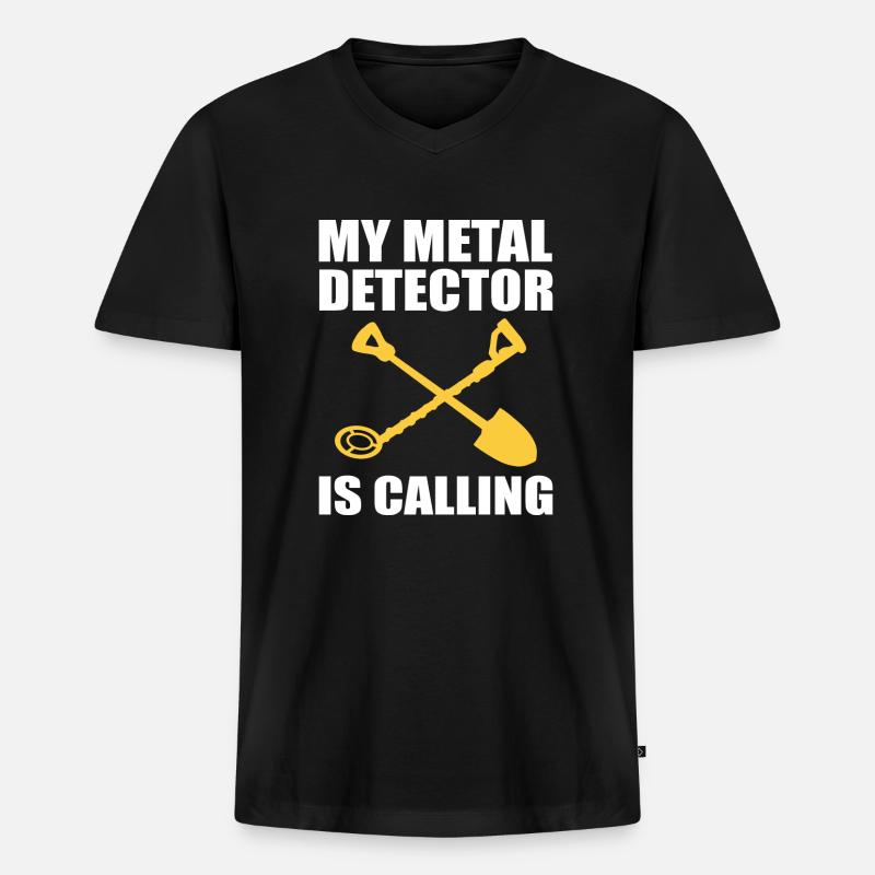 Metalldetektor - Männer Premium Bio T-Shirt mit V-Ausschnitt - Schwarz