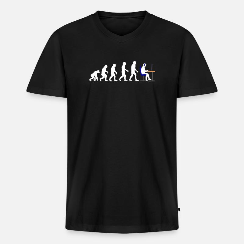 Gamer Evolution - Männer Premium Bio T-Shirt mit V-Ausschnitt - Schwarz