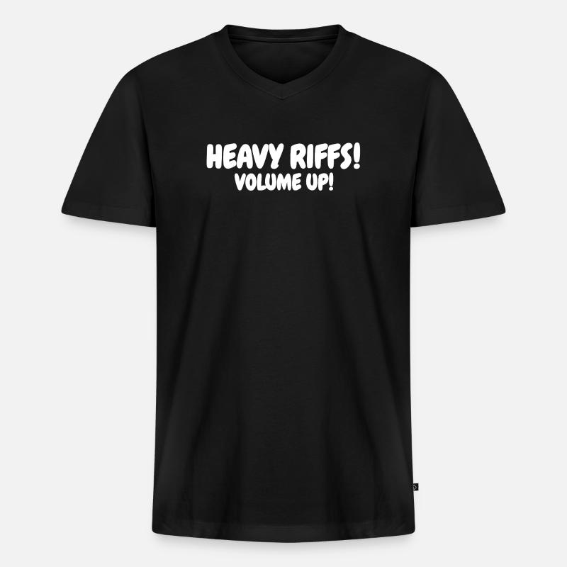 Schwere Riffs Lautstärke Hoch - Männer Premium Bio T-Shirt mit V-Ausschnitt - Schwarz