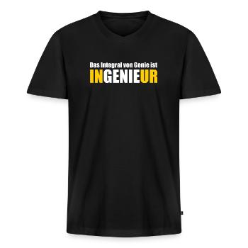 Ingenieur Genie Mathematiker lustiger Wortwitz Int - Männer Premium Bio T-Shirt mit V-Ausschnitt - Schwarz - Vorne - Nico (187cm)