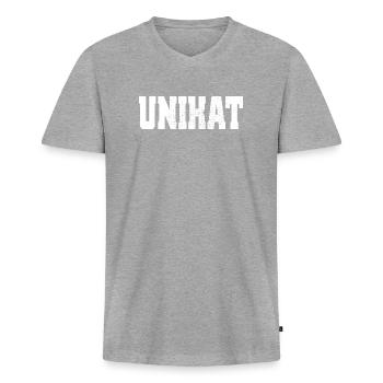 Unique Unique Individual Self-Worth Unique - Men's Premium Organic T-shirt with V-neck - heather grey - Front